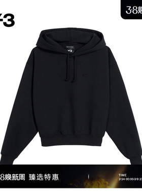 Y-3/Y3山本耀司春季女士短款时尚连帽黑色卫衣JX7373