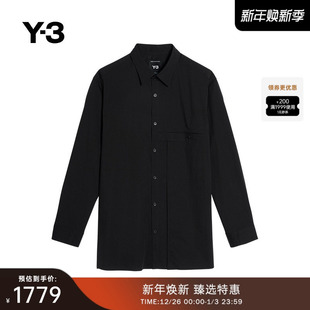 宽松翻领长袖 Y3山本耀司2025秋冬新品 休闲衬衫 衬衣JI7082 时尚