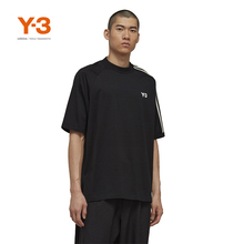Y-3/Y3山本耀司情侣款条纹休闲T恤夏季圆领宽松运动短袖H63065
