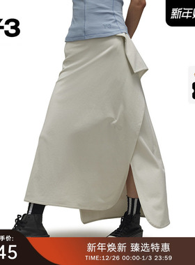 Y-3/Y3山本耀司春夏季女士不规则纯色休闲中长款半身裙JE3438