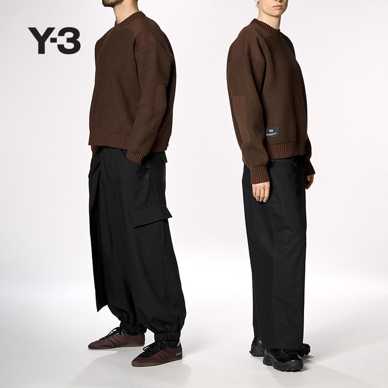Y-3/Y3山本耀司春季男女同款休闲拼接圆领毛衣KD2560