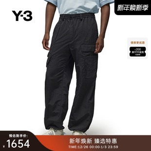 纯色松紧腰抽绳直筒长裤 Y3山本耀司秋冬季 休闲裤 IV5838 男士