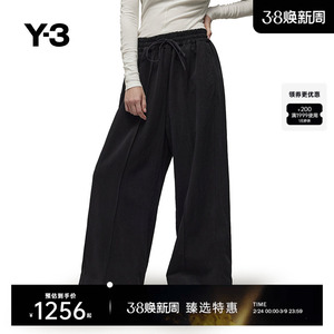 Y-3/Y3山本耀司春季女士休闲裤百搭宽松直筒长裤子IR7098