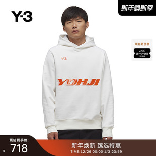 秋季 Y3山本耀司情侣款 末折扣 运动印花抽绳连帽重磅卫衣HT4731 季