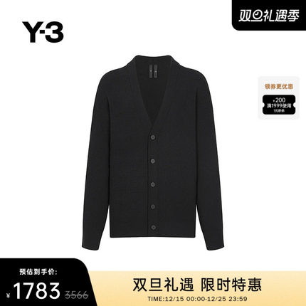 [季末折扣]Y3山本耀司情侣款上衣秋冬针织衫纽扣开衫毛衣H63088