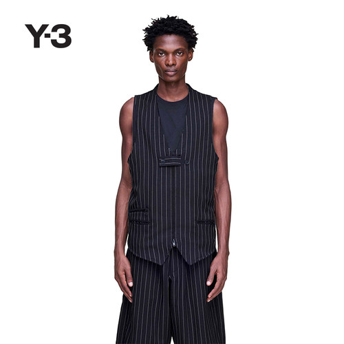 Y-3山本耀司男士条纹开衫马甲