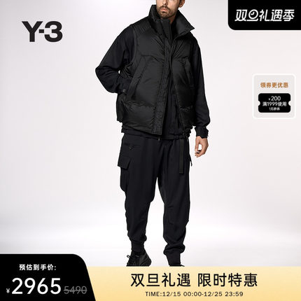 Y-3/Y3山本耀司2025秋冬新品男士时尚休闲立领羽绒马甲背心JX7281