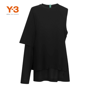 时尚 Y3山本耀司女士夏季 T恤HD3588 假两件套上衣休闲纯棉长袖