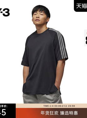 Y-3/Y3山本耀司春夏季情侣款休闲T恤圆领条纹短袖IR6265