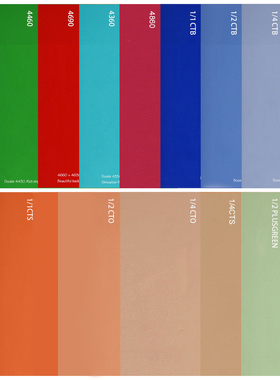 ROSCO 摄影色片纸色温片24*24CM CTO CTB 红橙粉紫绿蓝青共16色