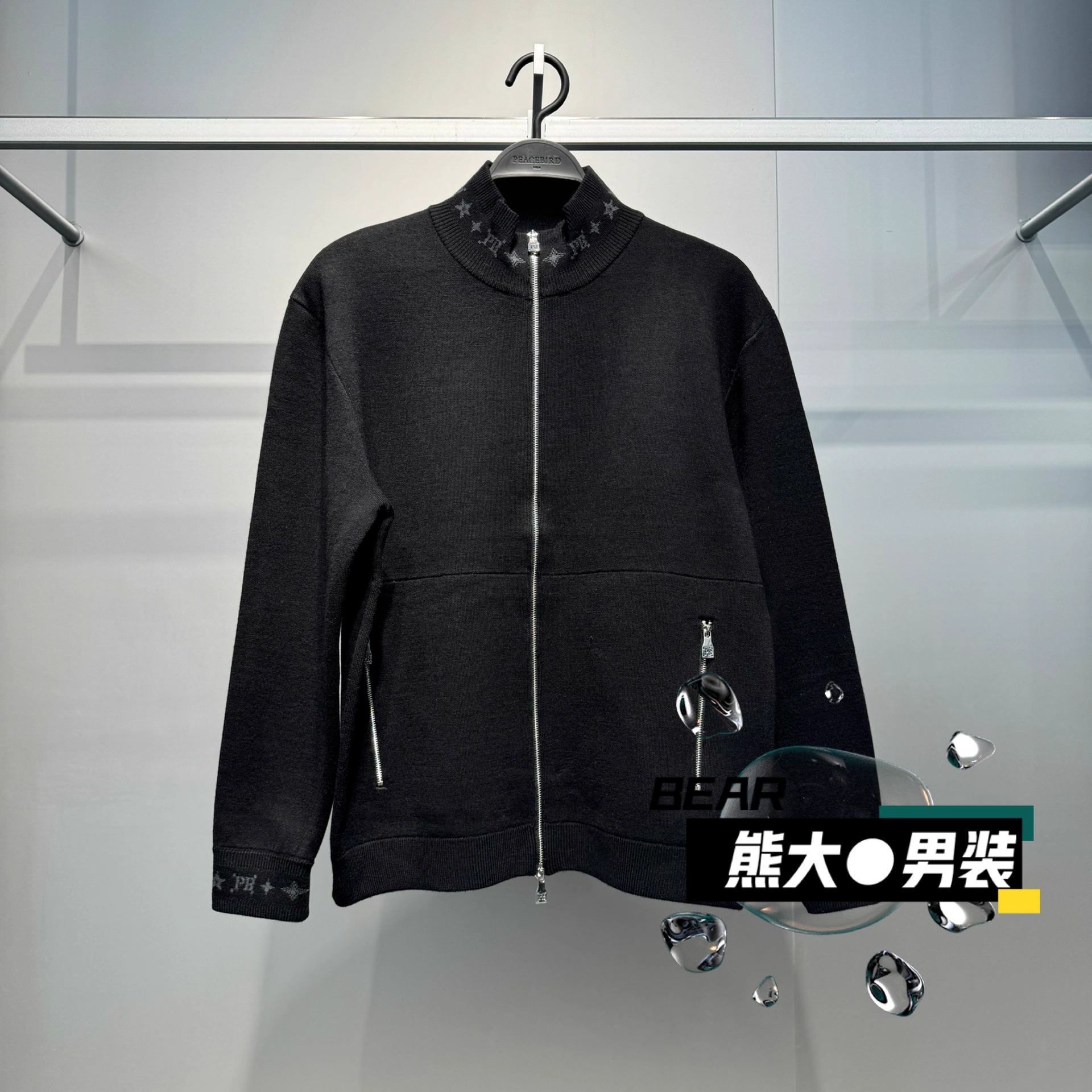B1EAF4232太平鸟男装针织毛开衫