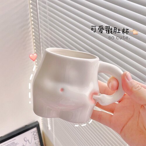 捏肉肉减肥杯可爱水杯陶瓷杯