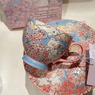 蓝莲花原创羡鸟文社手绘早餐杯高颜值马克杯子陶瓷水杯生日礼物