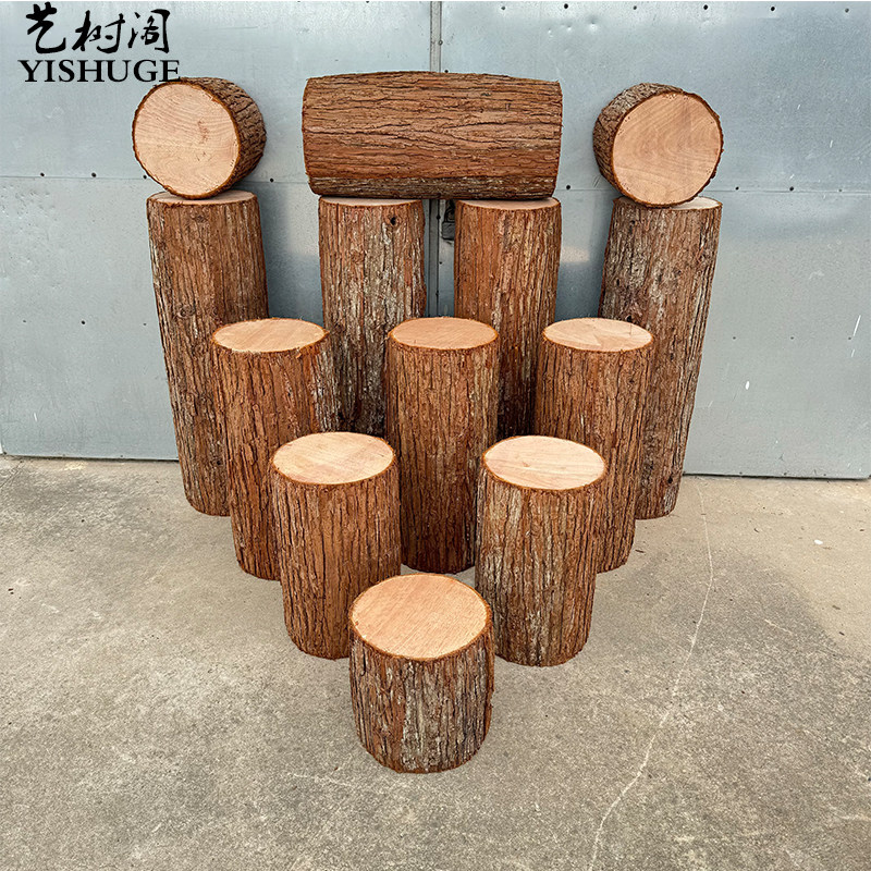 仿真木桩树桩假仿木桩圆木墩商场服装店橱窗造景装饰道具木头桩子