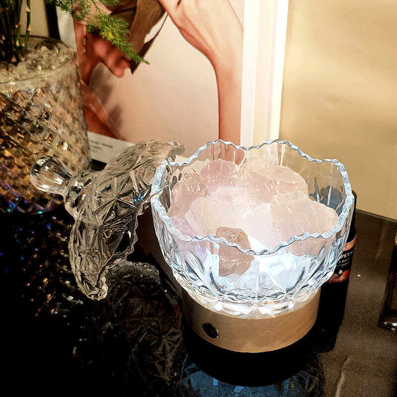 ins高颜值玻璃无火香薰精油扩香石室内小夜灯水晶杯摆件香氛礼物