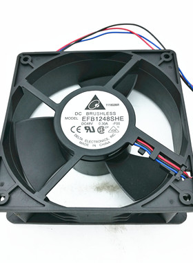原装 Delta EFB1248SHE -F00 48V 0.30A 12038 12CM 测速散热风扇