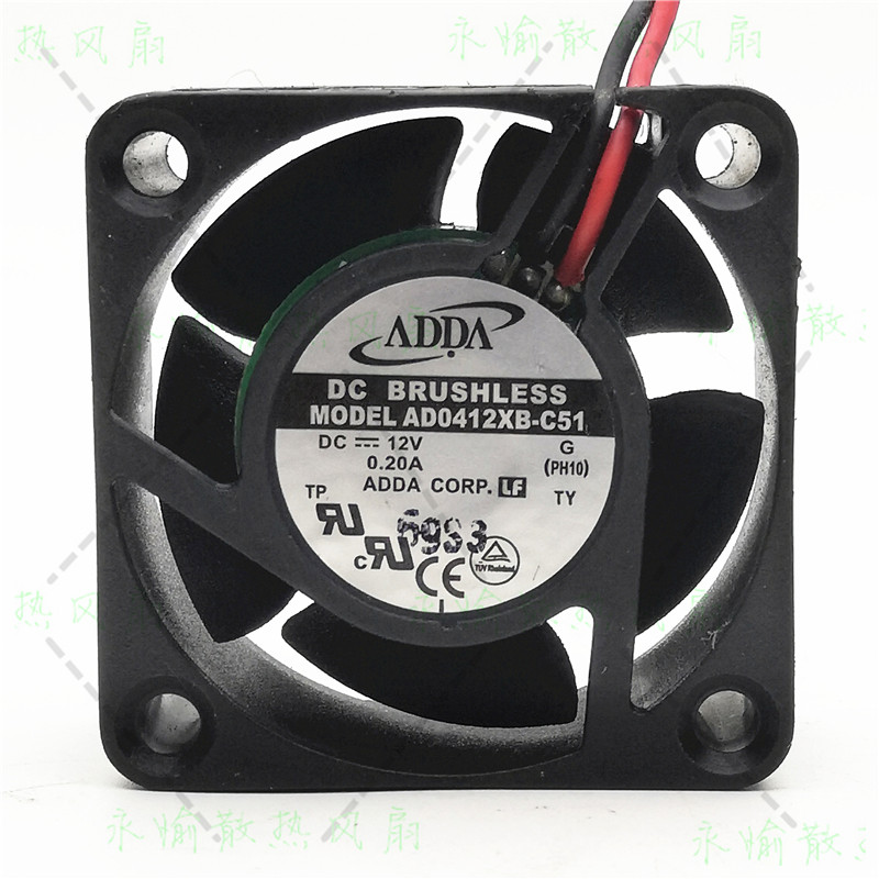 原装 ADDA AD0412XB-C51 4CM 4020 12V 0.20A 电源散热风机风扇