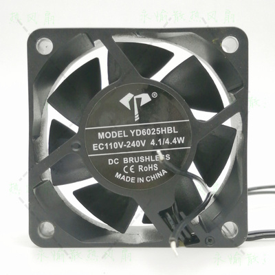 全新 YD6025HBL EC110V-240V 6025 6cm 60X60X25MM 散热风扇 风机