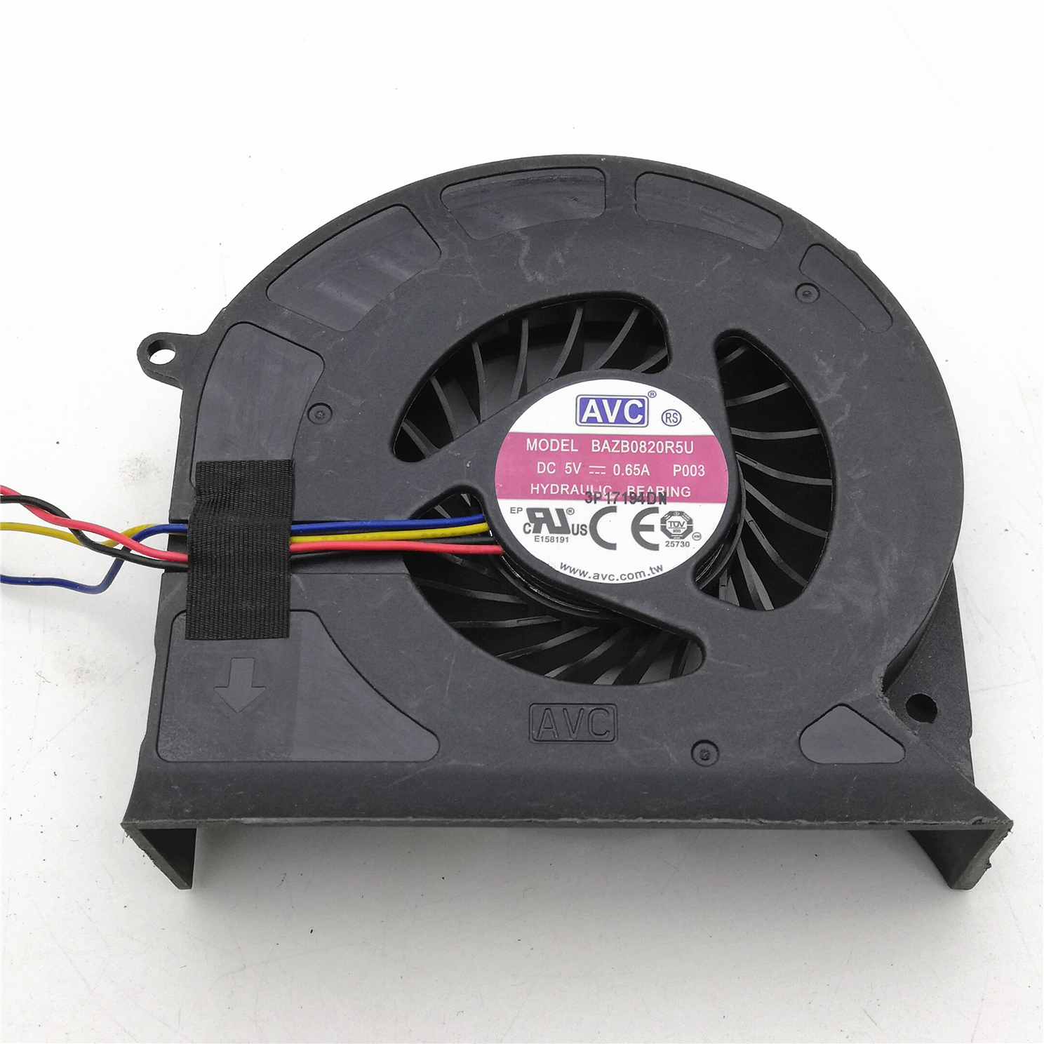 原装 AVC BAZB0820R5U P003 5V 0.65A 4线 一体机CPU散热风扇风机