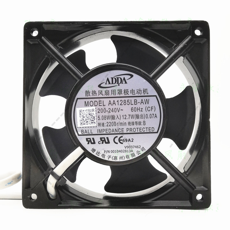 全新 ADDA AA1285LB-AW 12038 12CM 200V-240V 滚珠交流风扇风机