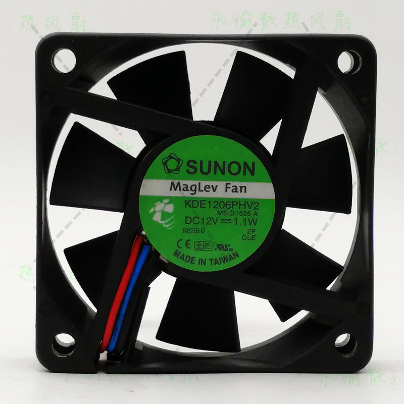 台湾 SUNON  KDE1206PHV2 6015 6CM 12V 1.1W 静音磁悬浮散热风扇