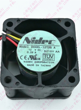 原装nidec D04XL-12T2G DC12V 0.29A 4028 服务器3线滚珠散热风扇