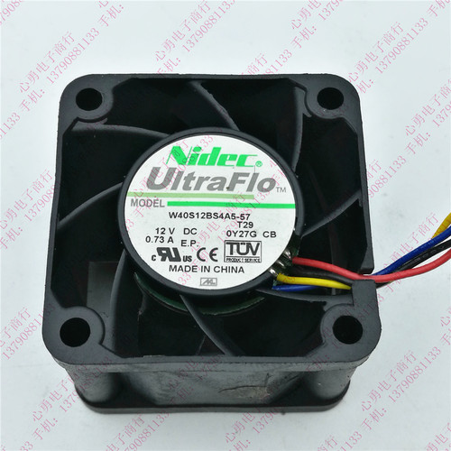 原装Nidec W40S12BS4A5-57 12V 0.73A 4028 4线加压思科电源风扇