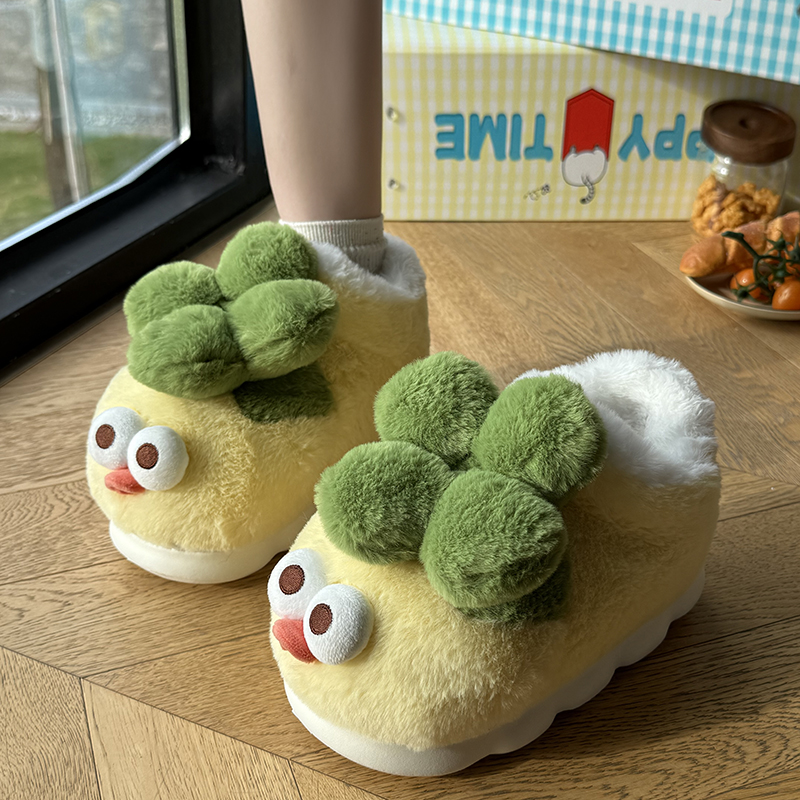 荣耀鹿小菜鸡包跟棉拖鞋女款保暖