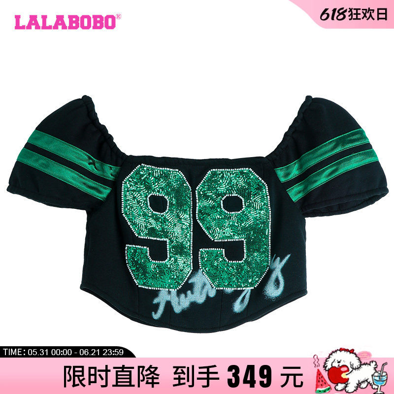 LALABOBO24夏季新款美式运动Y2K风格字母紧身短袖T恤|LBDB-WSDT27
