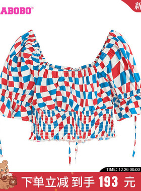 LALABOBO2024夏季新款甜美可爱潮流舒适方领短袖上衣LBCB-WSWC18