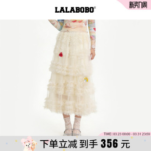 网纱蛋糕裙立体装 LALABOBO26年春新款 饰白色半身裙 商场同款