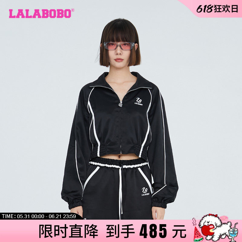LALABOBO早秋新品潮流美式时尚字母单夹克大码外套女|LBCC-WSJW29