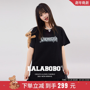 女原创潮牌短袖 LALABOBO25年T恤连衣裙夏新款 上衣 玩偶熊系列
