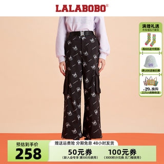 【设计师潮牌】LALABOBO冬新品拉绒显瘦束脚工装裤女|L20D-WXZC16