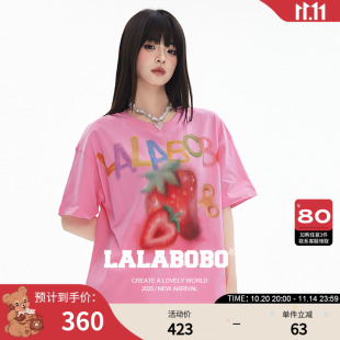 T恤女原创潮短袖 LALABOBO25年春夏新款 水果印花上衣 商场同款