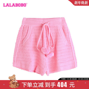 LBDB 甜美可爱高腰软糖兔毛织休闲短裤 WXZD16 新款 LALABOBO24夏季