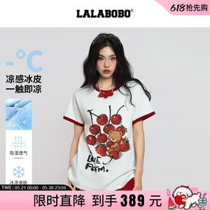 LABO樱桃草莓小熊针织短袖T