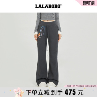 女小熊印花修身 瑜伽裤 LALABOBO26年春新款 微喇休闲裤 商场同款