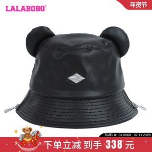 LALABOBO2023冬季新款纯色可爱保暖小熊耳朵渔夫帽女|LBCD-WQLM18
