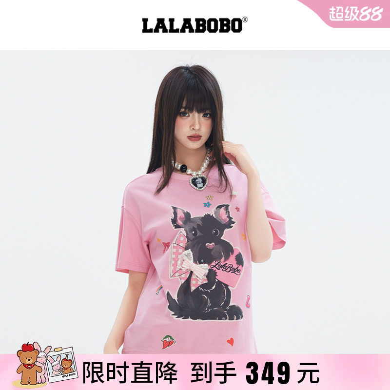 LALABOBO摩卡蝴蝶结T恤