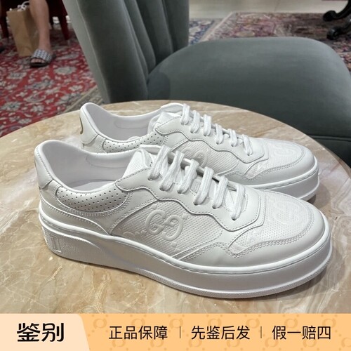 GUCCI古驰GG纯白女款板鞋