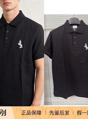 现货BURBERRY/博柏利【断码漏价S】男款短袖刺绣独角兽polo衫半袖