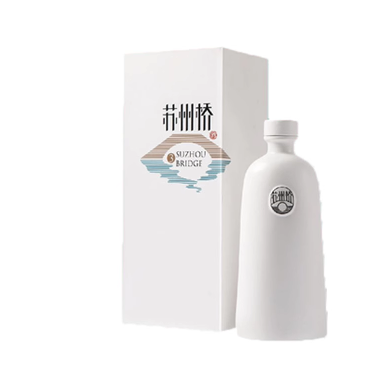 【正品】苏州桥酒42度白瓷瓶浓香型白酒低度500ml纯粮食酒