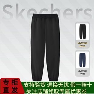 Skechers斯凯奇秋冬男女款时尚潮流休闲保暖束脚针织长裤L126U017