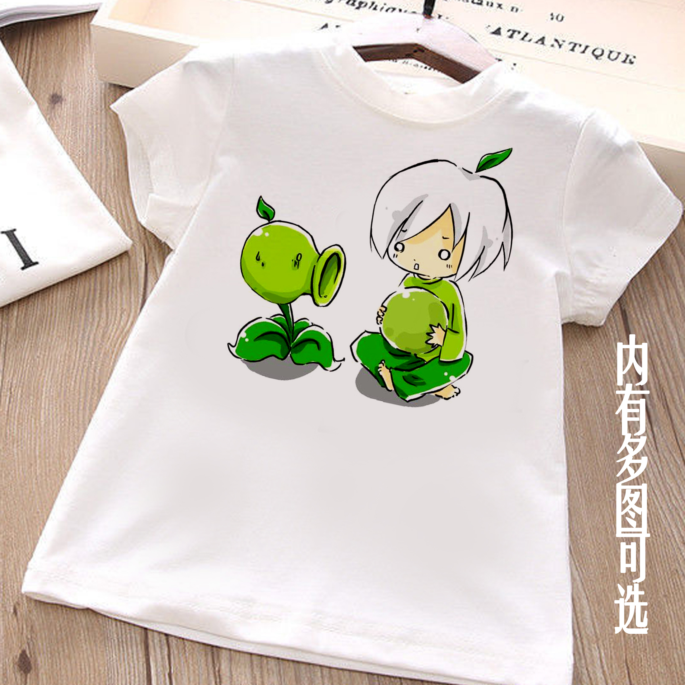 童装植物印花短袖t恤
