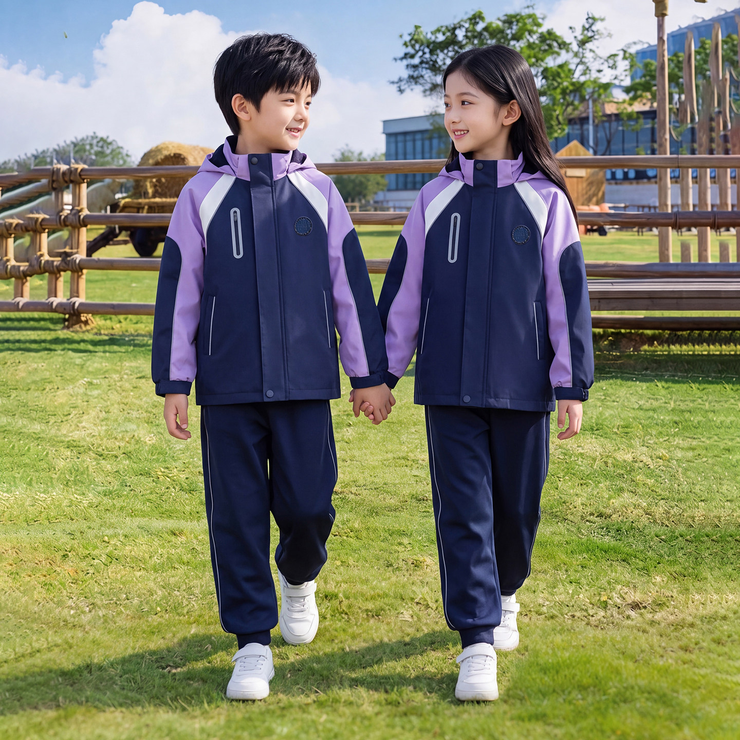 【送校徽】沈阳市小学生统一秋冬季校服冲锋衣防风加厚保暖三件套