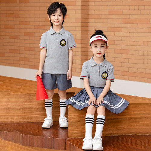 英伦风小学生夏季班服儿童团体服