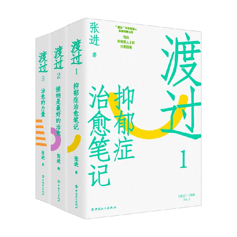 正版包邮渡过1+2+3全3册张进心理学书籍中国工人出版社写给抑郁症人士的疗愈指南理解抑郁舒缓情绪的实用说明了解自己