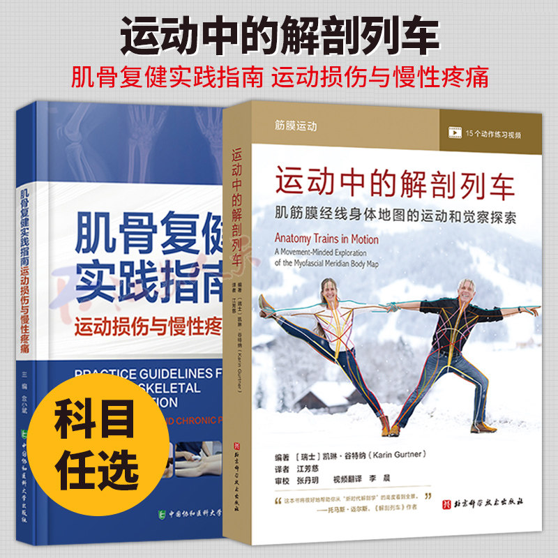 肌骨复健实践指南 运动损伤与慢性疼痛+运动中的解剖列车 肌筋膜经线身体地图的运动和觉察探索 预防运动损伤 身体解读书籍