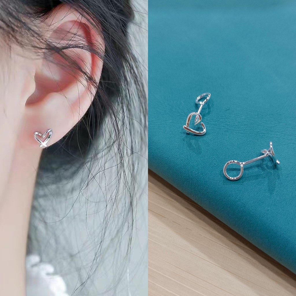 银耳钉女纯银999弯钩耳环耳扣